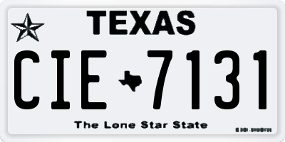 TX license plate CIE7131