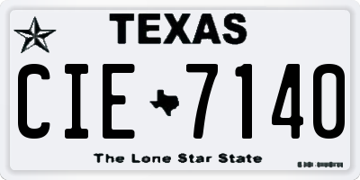 TX license plate CIE7140