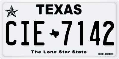 TX license plate CIE7142