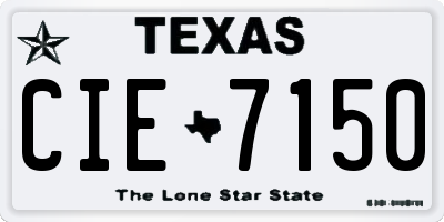 TX license plate CIE7150