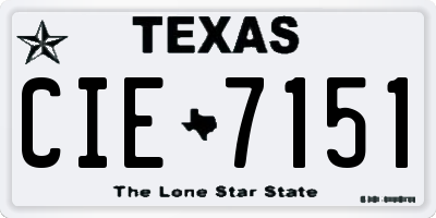 TX license plate CIE7151