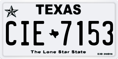 TX license plate CIE7153