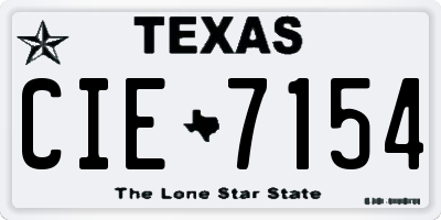 TX license plate CIE7154