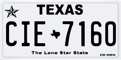 TX license plate CIE7160