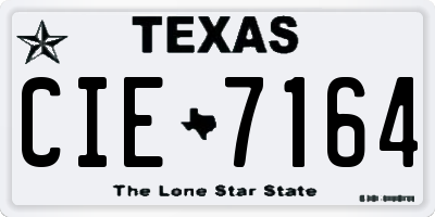 TX license plate CIE7164