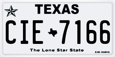 TX license plate CIE7166