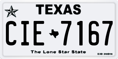 TX license plate CIE7167