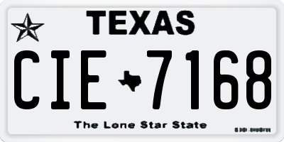 TX license plate CIE7168