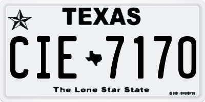 TX license plate CIE7170