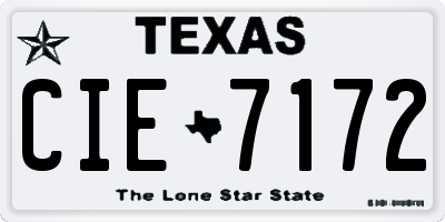 TX license plate CIE7172