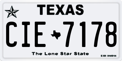 TX license plate CIE7178