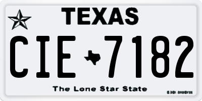 TX license plate CIE7182
