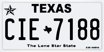 TX license plate CIE7188
