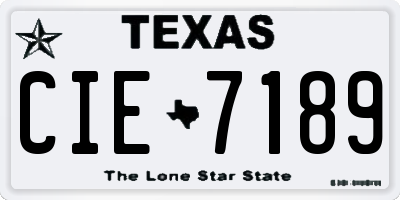 TX license plate CIE7189