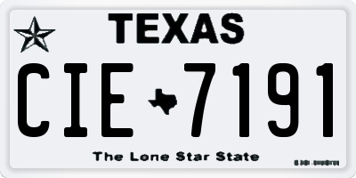TX license plate CIE7191