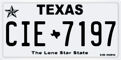 TX license plate CIE7197