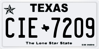 TX license plate CIE7209