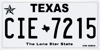 TX license plate CIE7215