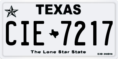 TX license plate CIE7217