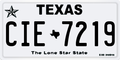 TX license plate CIE7219