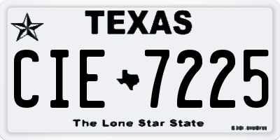 TX license plate CIE7225