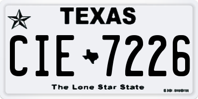 TX license plate CIE7226