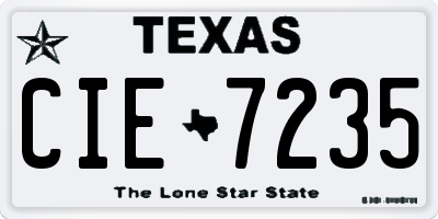 TX license plate CIE7235