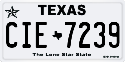 TX license plate CIE7239