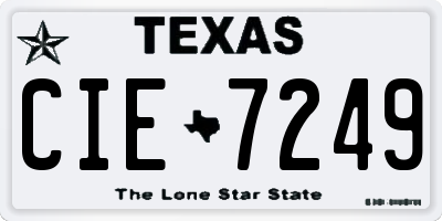 TX license plate CIE7249