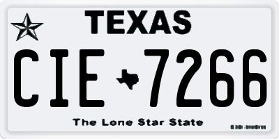 TX license plate CIE7266