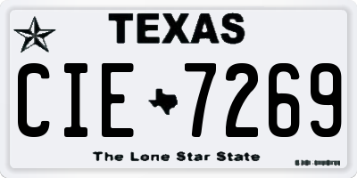 TX license plate CIE7269