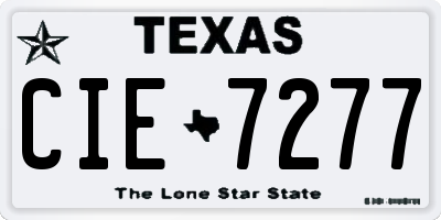 TX license plate CIE7277