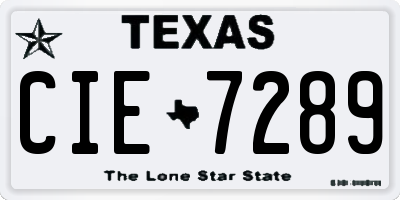 TX license plate CIE7289
