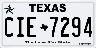 TX license plate CIE7294