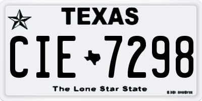 TX license plate CIE7298