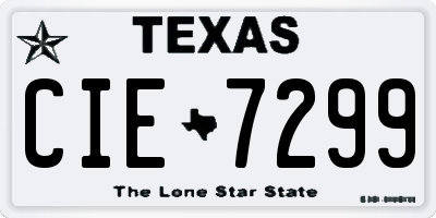 TX license plate CIE7299