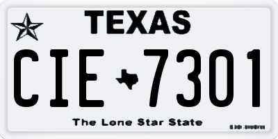 TX license plate CIE7301