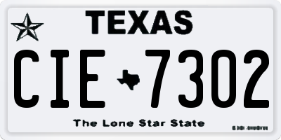 TX license plate CIE7302