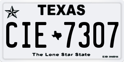 TX license plate CIE7307