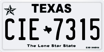TX license plate CIE7315