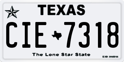 TX license plate CIE7318