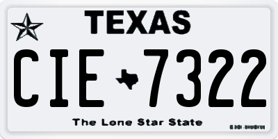 TX license plate CIE7322