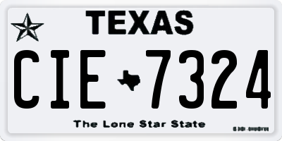 TX license plate CIE7324