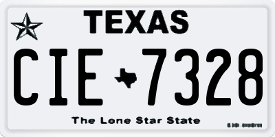 TX license plate CIE7328