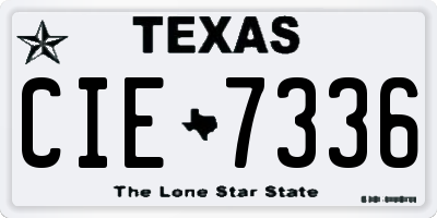 TX license plate CIE7336
