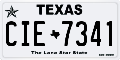 TX license plate CIE7341