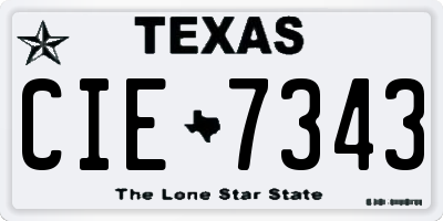 TX license plate CIE7343