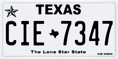 TX license plate CIE7347