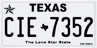 TX license plate CIE7352