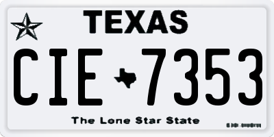 TX license plate CIE7353